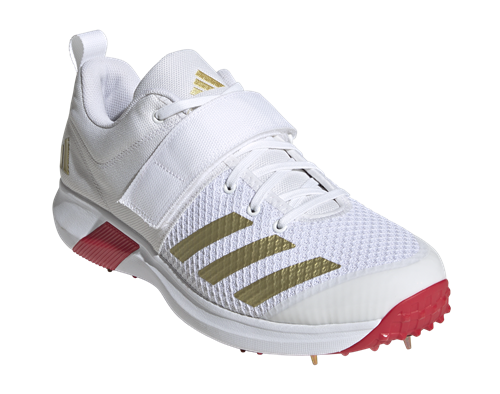 Adidas AdiPower Vector Cricket Shoe White/Gold/Red