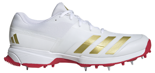 Adidas SL22 YDS Cricket Shoe White/Gold/ Red
